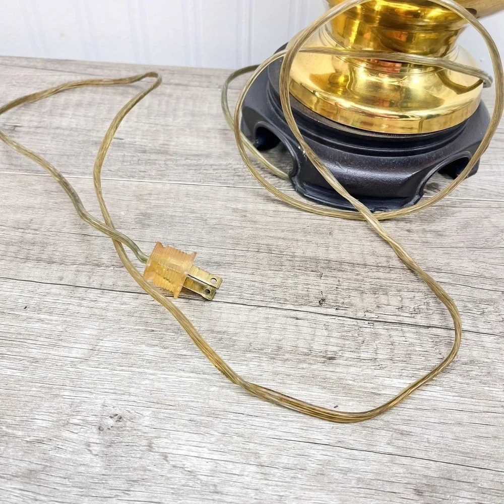 Vintage Brass table lamp w dragon handles James Mont Asian‎ style